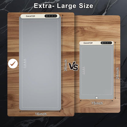 Warming Mat for Food with Heat Resistant Pad, Prevent Countertop Cracks, Keep Meal Warm, Rapid and Full Surface Heating, 6 Temp Settings, 6H Timer, Upgraded Rollable Portable Food Warmer Mat Grey